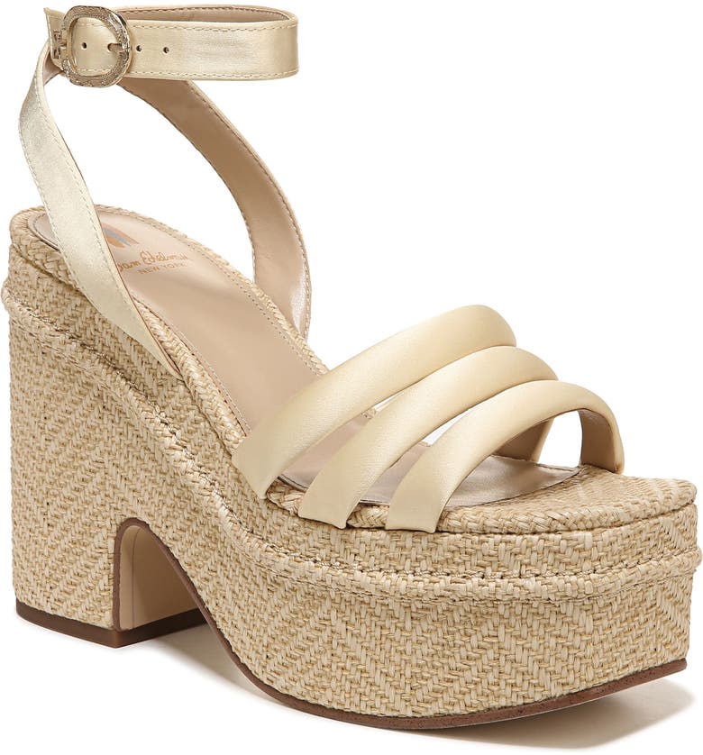 Natural beige and champagne Sam Edelman Tibby Platform Sandal 