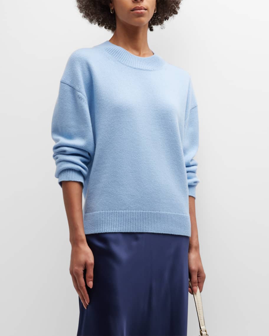 Blue TWP Boy Crew Wool Drop-Shoulder Sweater 