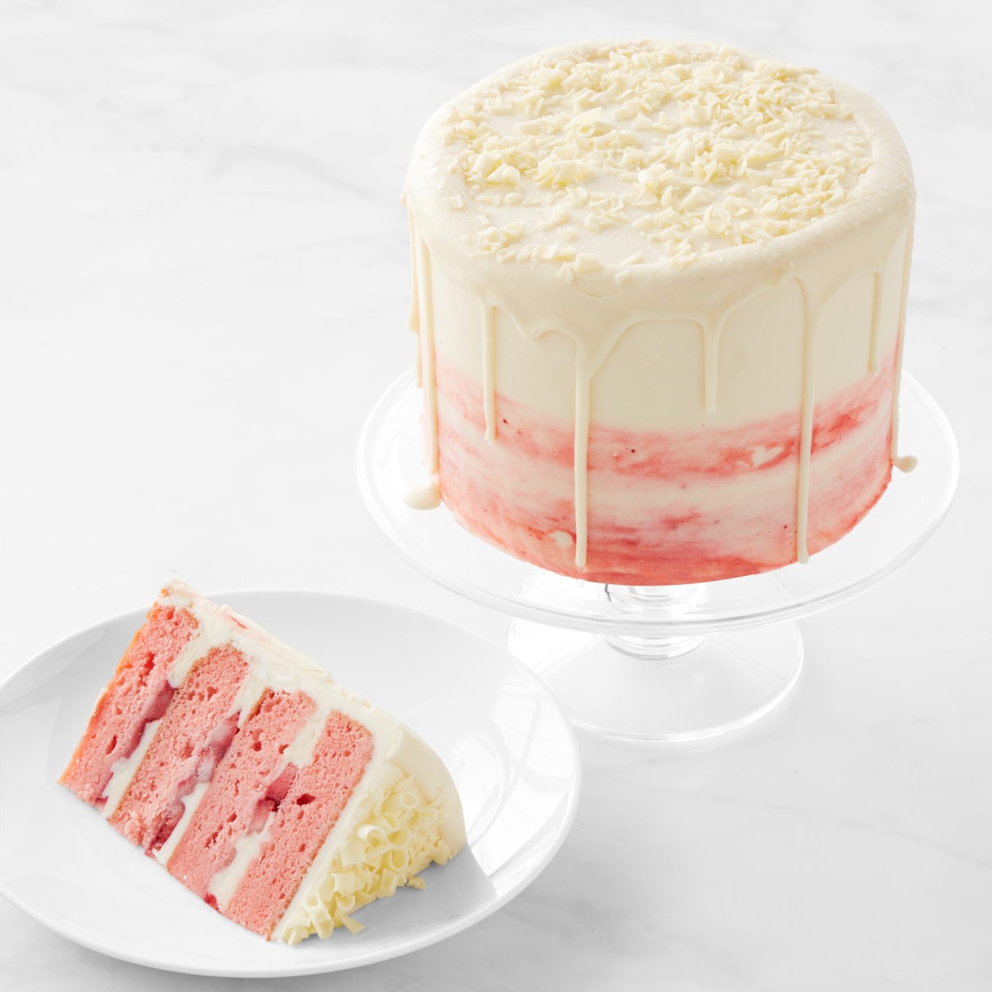 Fresh strawberry birthday drip cake 