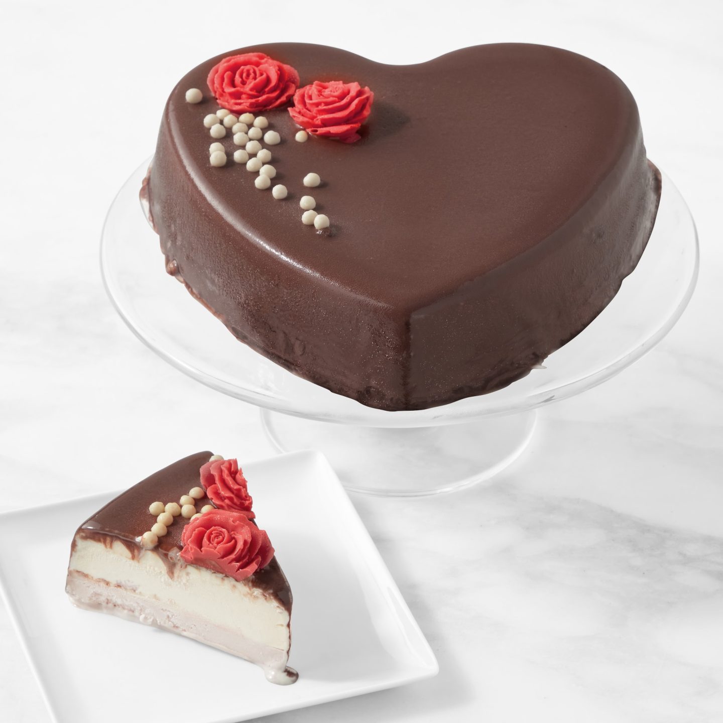Chocolate Heart Ice Cream Cake