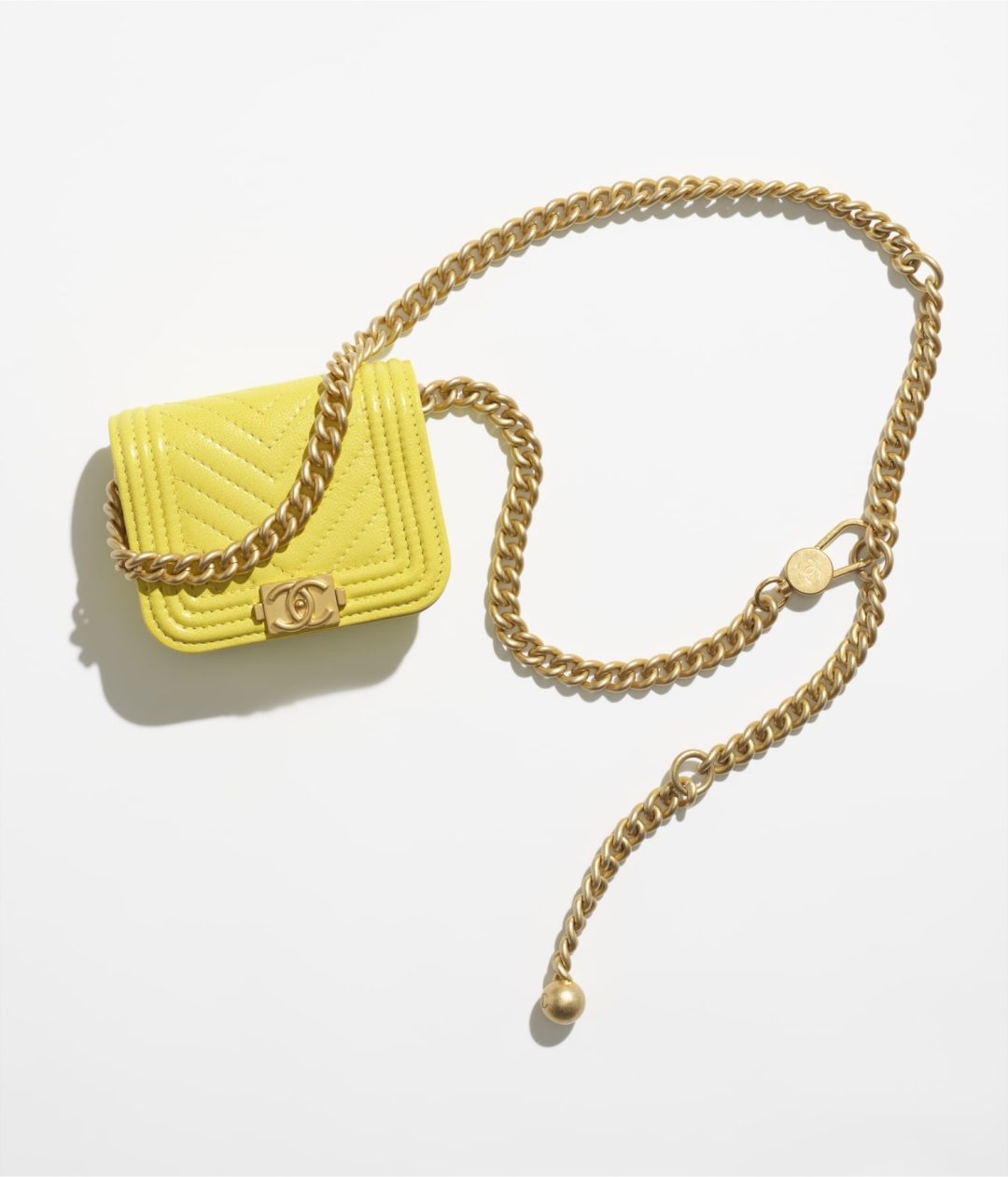 Yellow Chanel boy belt bag