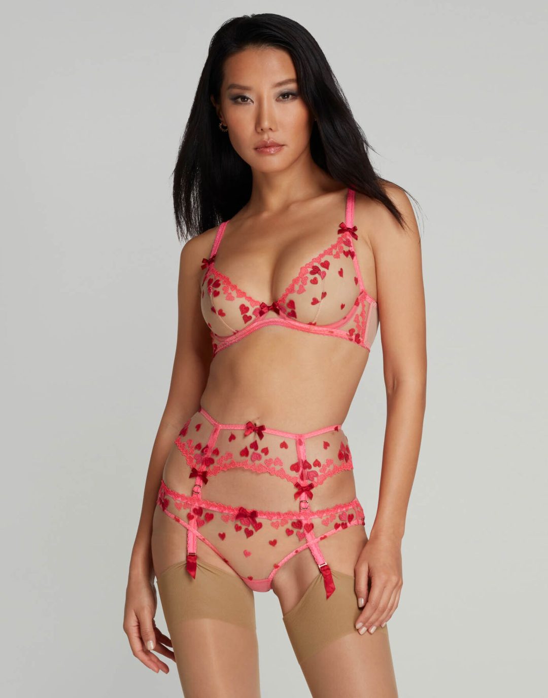 Pink and red Agent Provocateur Cupid Lingerie Set 