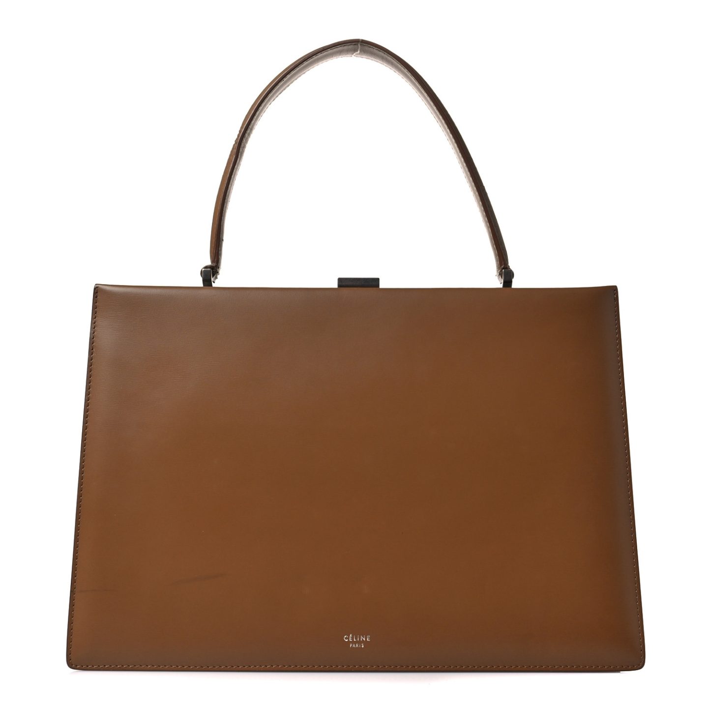 Brown Celine Patina Box Calfskin Medium Clasp Bag 