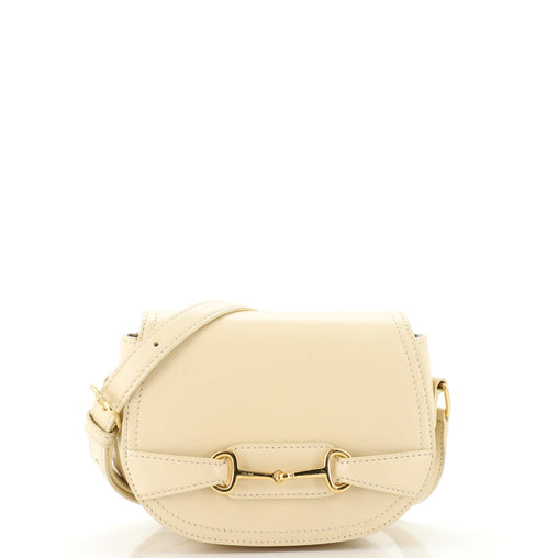 Cream Leather Celine Crecy Flap Bag 