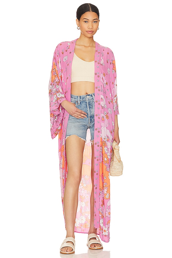 Pink Free People X Intimately FP Hidden Hills Maxi Kimono 