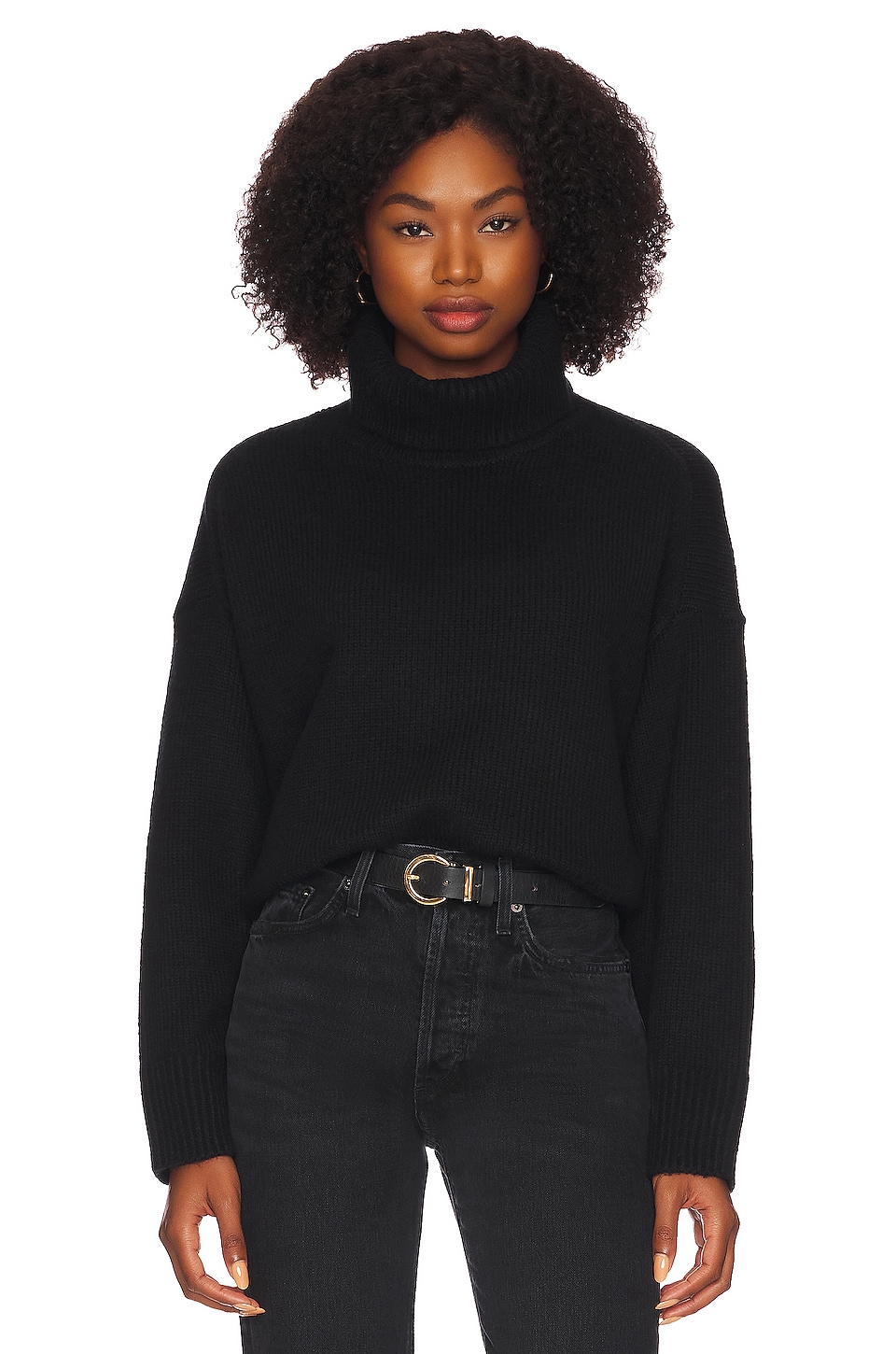 Black 525 Relaxed Turtleneck Sweater 