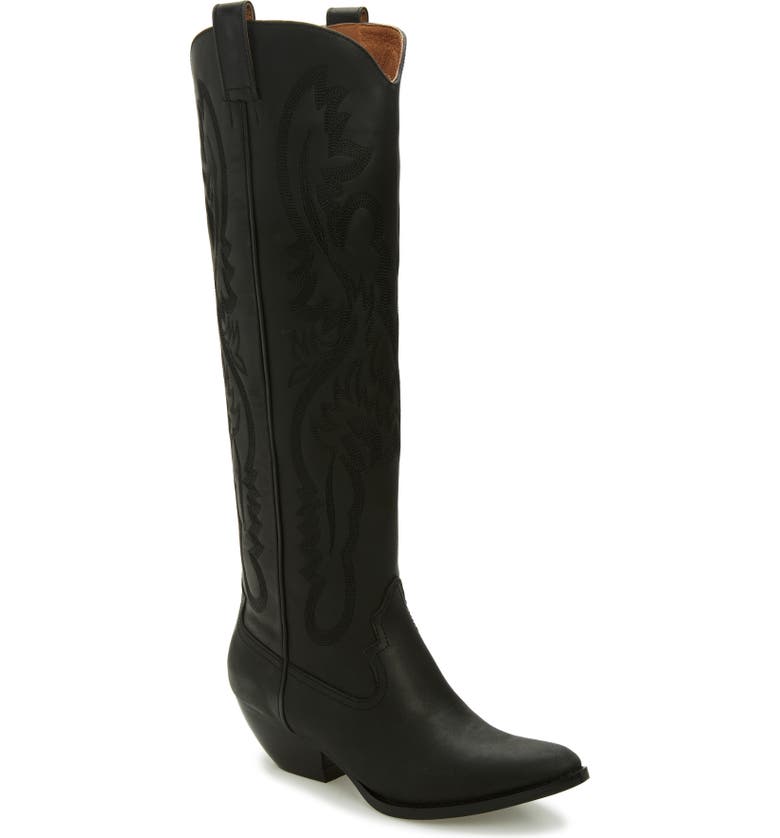 Black Jeffrey Campbell Calvera 2K Western Knee High Boot 