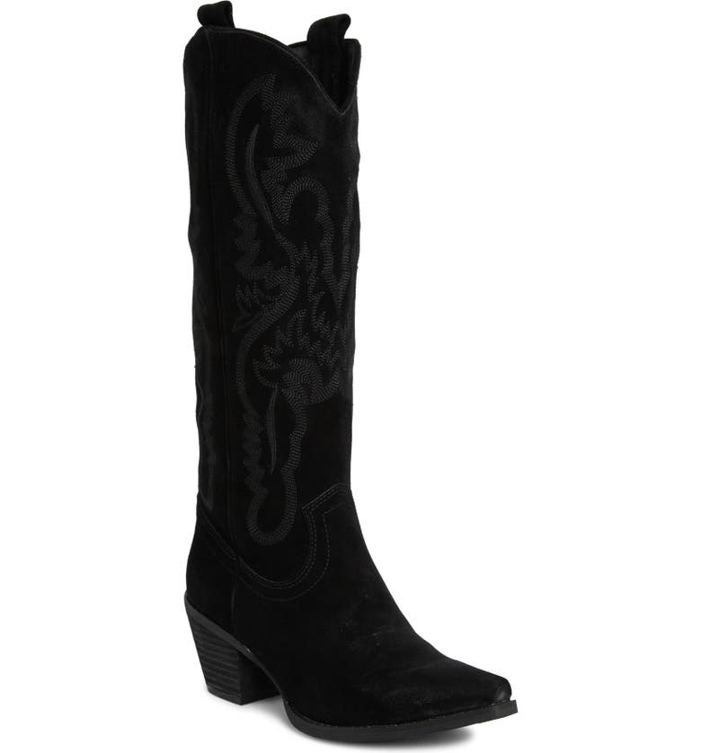 Black Jeffrey Campbell Rancher Knee High Western Boot 