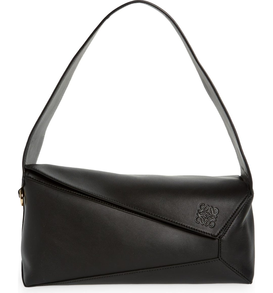 Black Loewe Puzzle Leather Hobo Bag 