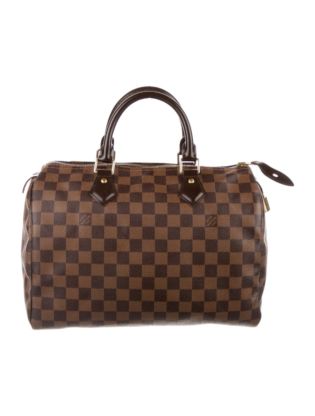 Brown Louis Vuitton Damier Ebene Speedy 