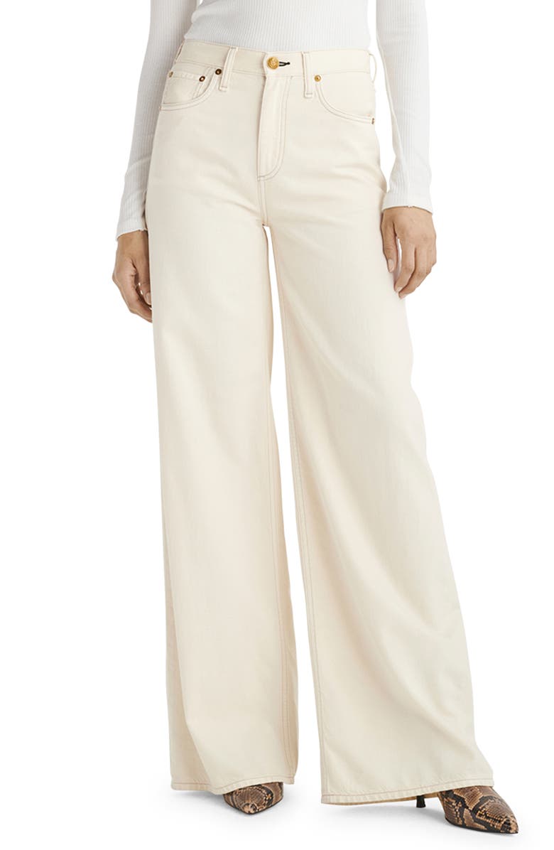 Ivory Rag & Bone Sofie Featherweight Wide Leg Jeans 