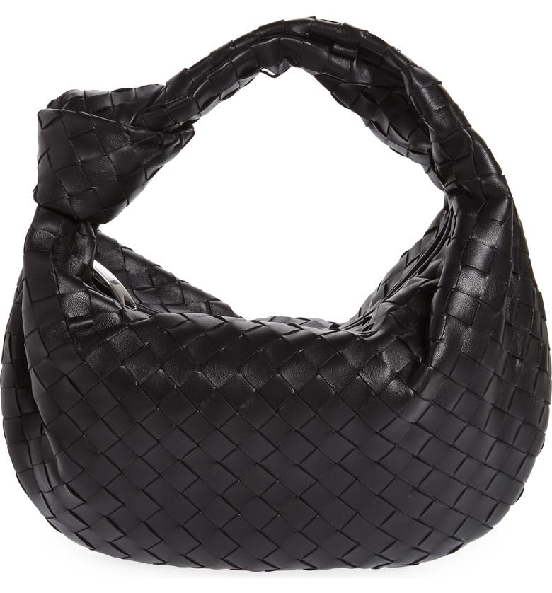 Black Bottega Veneta Teen Jodie Intrecciato Leather Hobo 