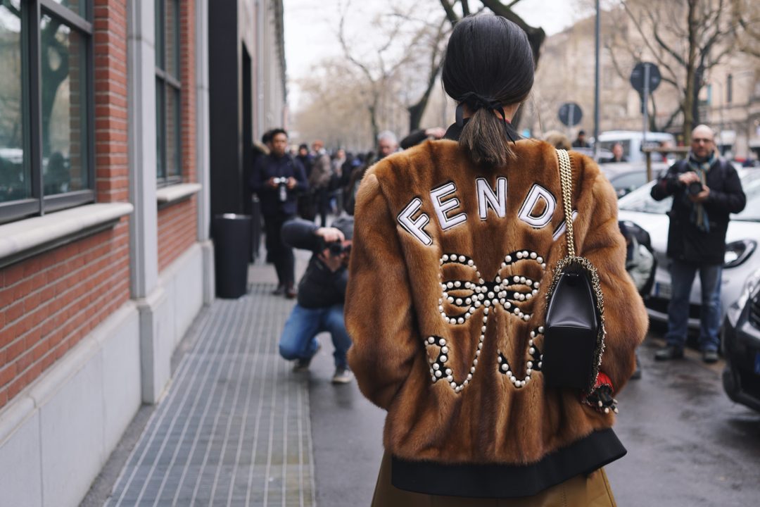 Fendi outfit with faux fur jacket