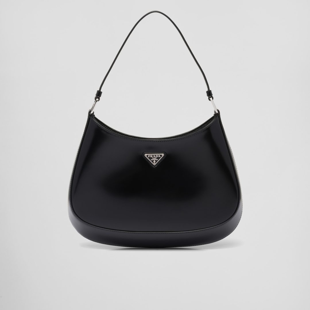 Black Prada Cleo brushed leather shoulder bag 