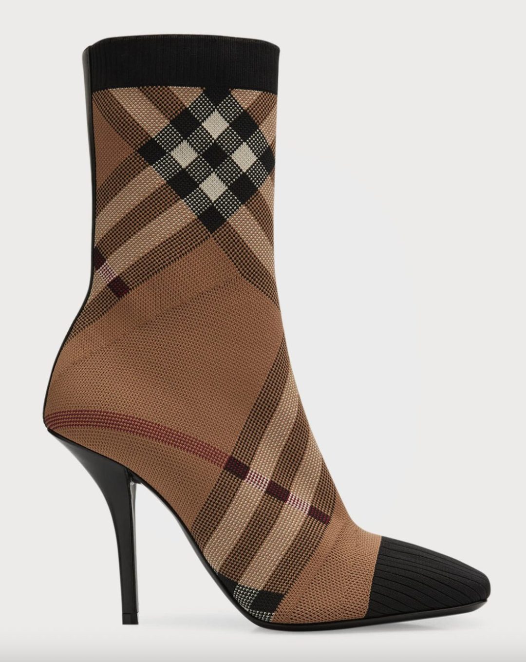 Burberry Dolman Check Stiletto Sock Booties