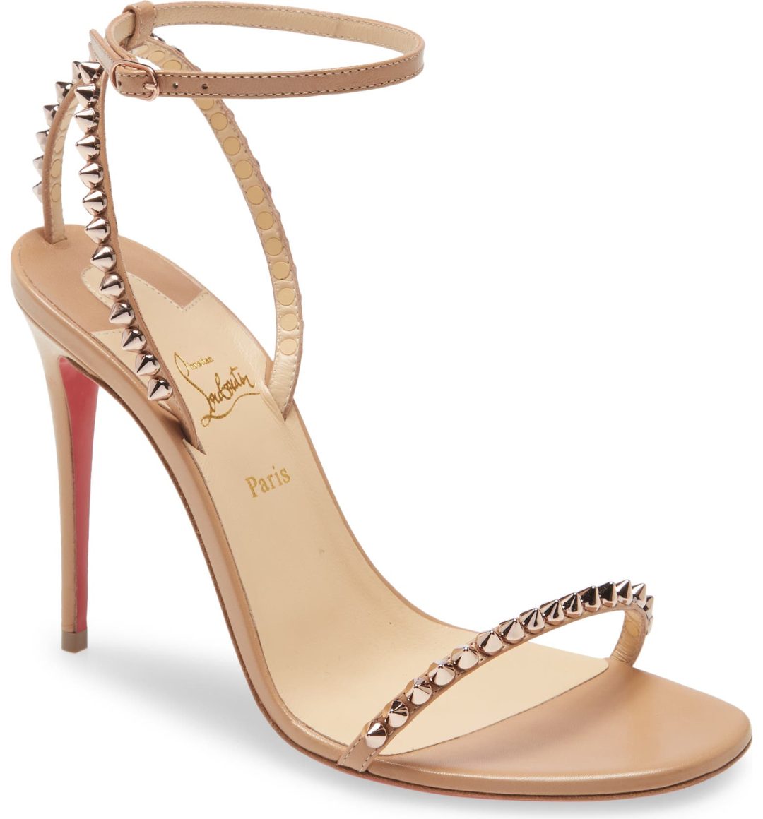 Nude Louboutin So Me Studded Heeled Sandals