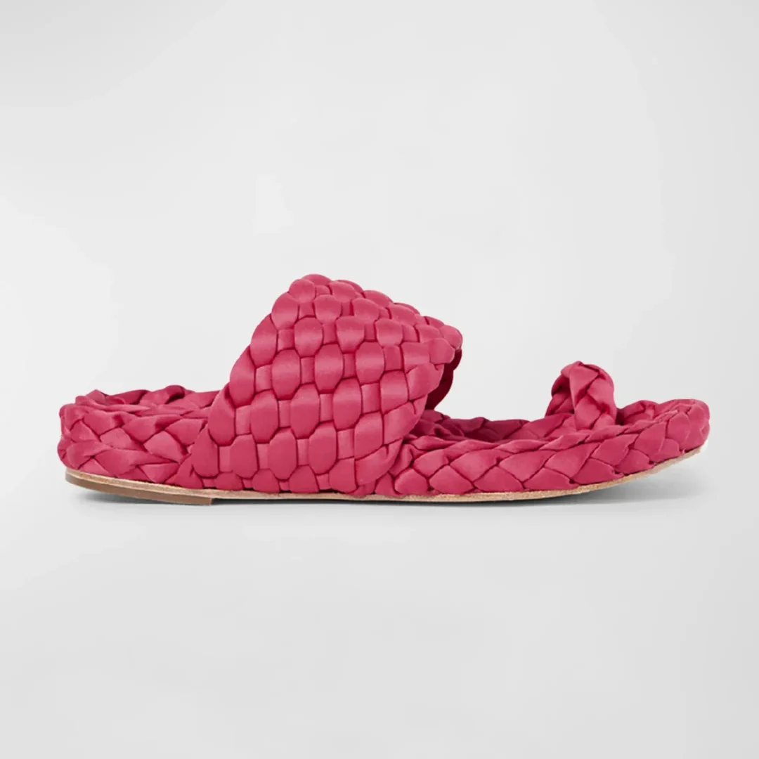 Paloma Barcelo Pink Malka Braided Slide Sandals