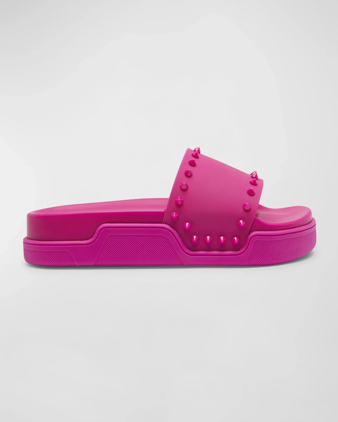 Christian Louboutin Fuschia Spiked Platform Pool Sandals