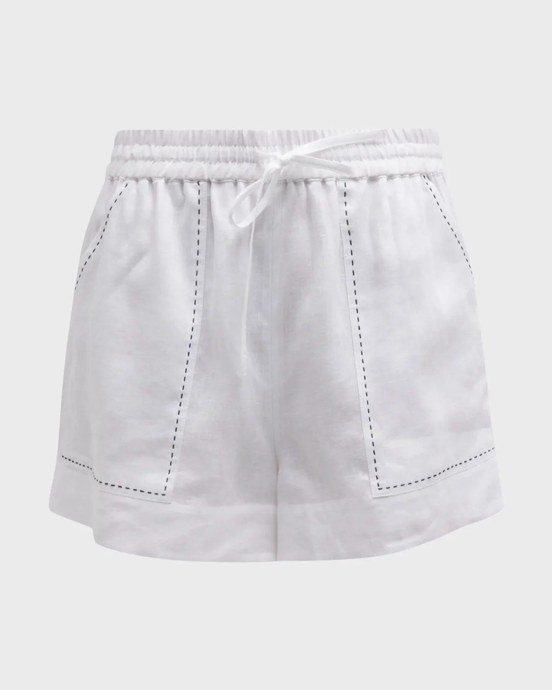 Tory Burch Classic White Linen Camp Shorts