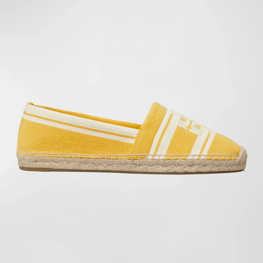 Tory Burch Yellow Jacquard Espadrilles