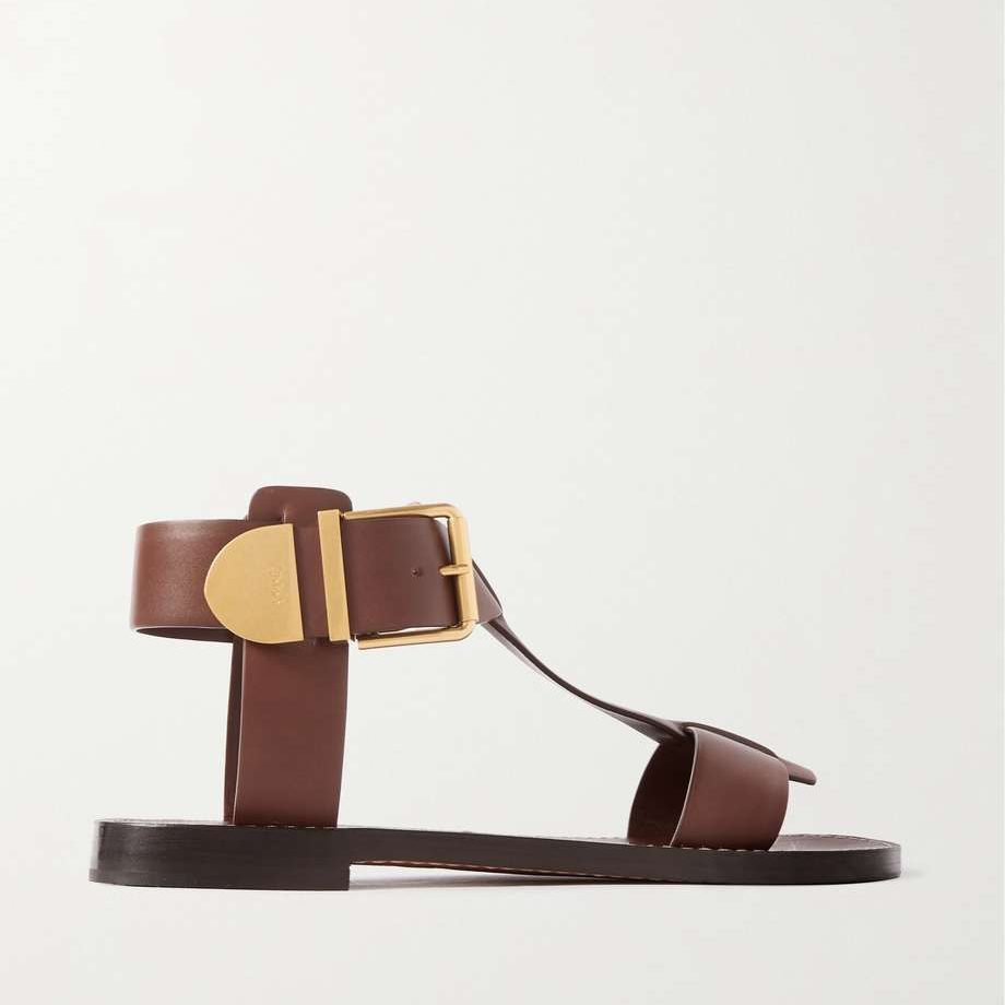 Chloe Brown Leather Sandals