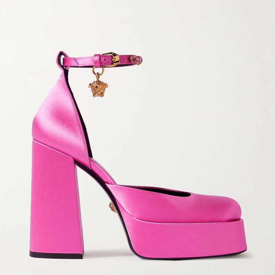 Versace Medusa Aevitas Platform Pumps Pink