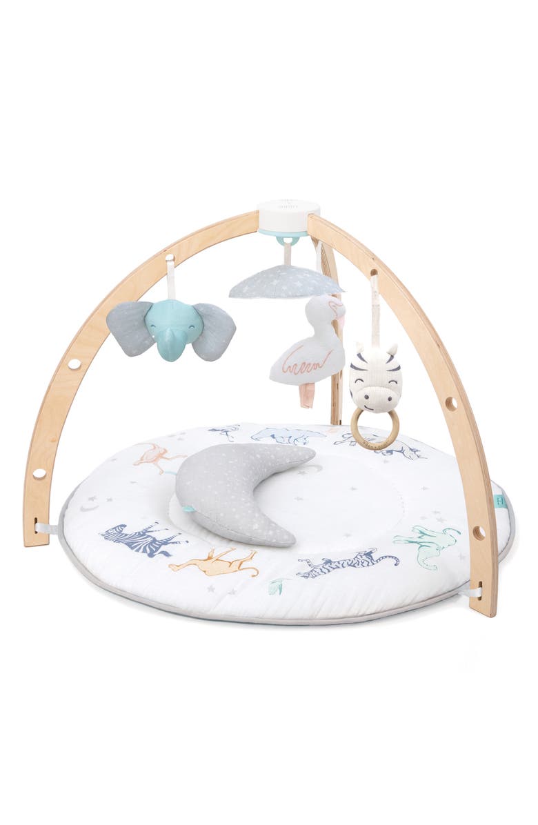 Tan, white, grey and blue Aden & Anais Play & Discover Baby Activity Gym 