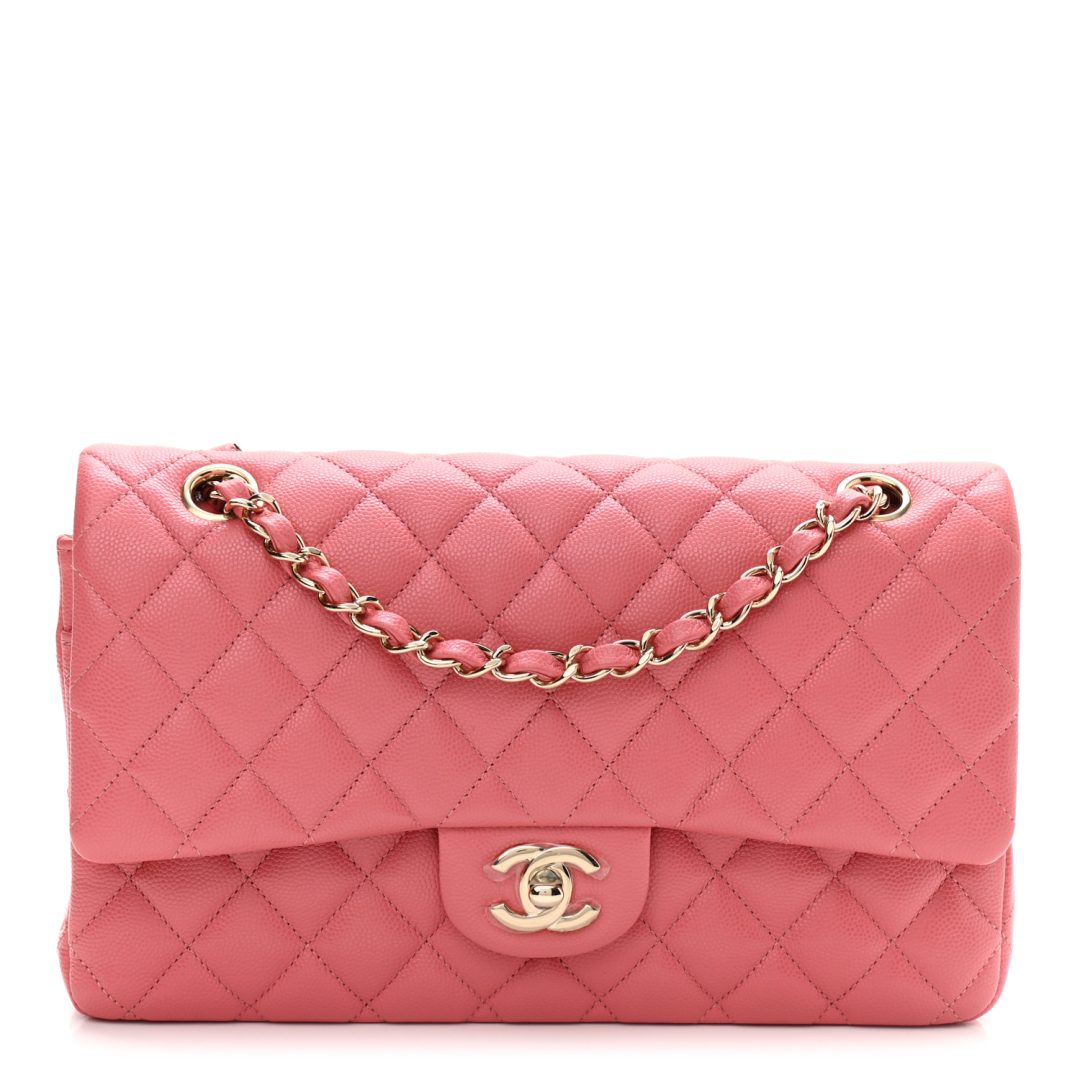 Pink Chanel Caviar Quilted Medium Double Flap 