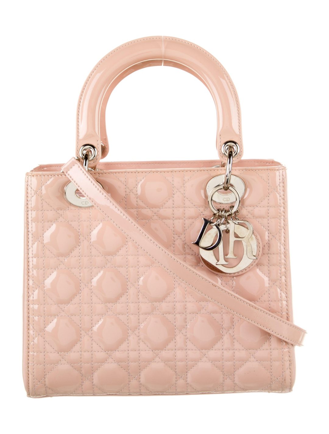 Light pink patent Dior Medium Lady Dior Bag