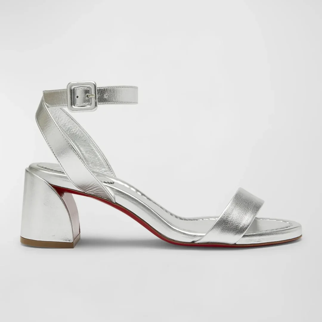 Christian Louboutin Miss Sabina Silver Metallic Sandals