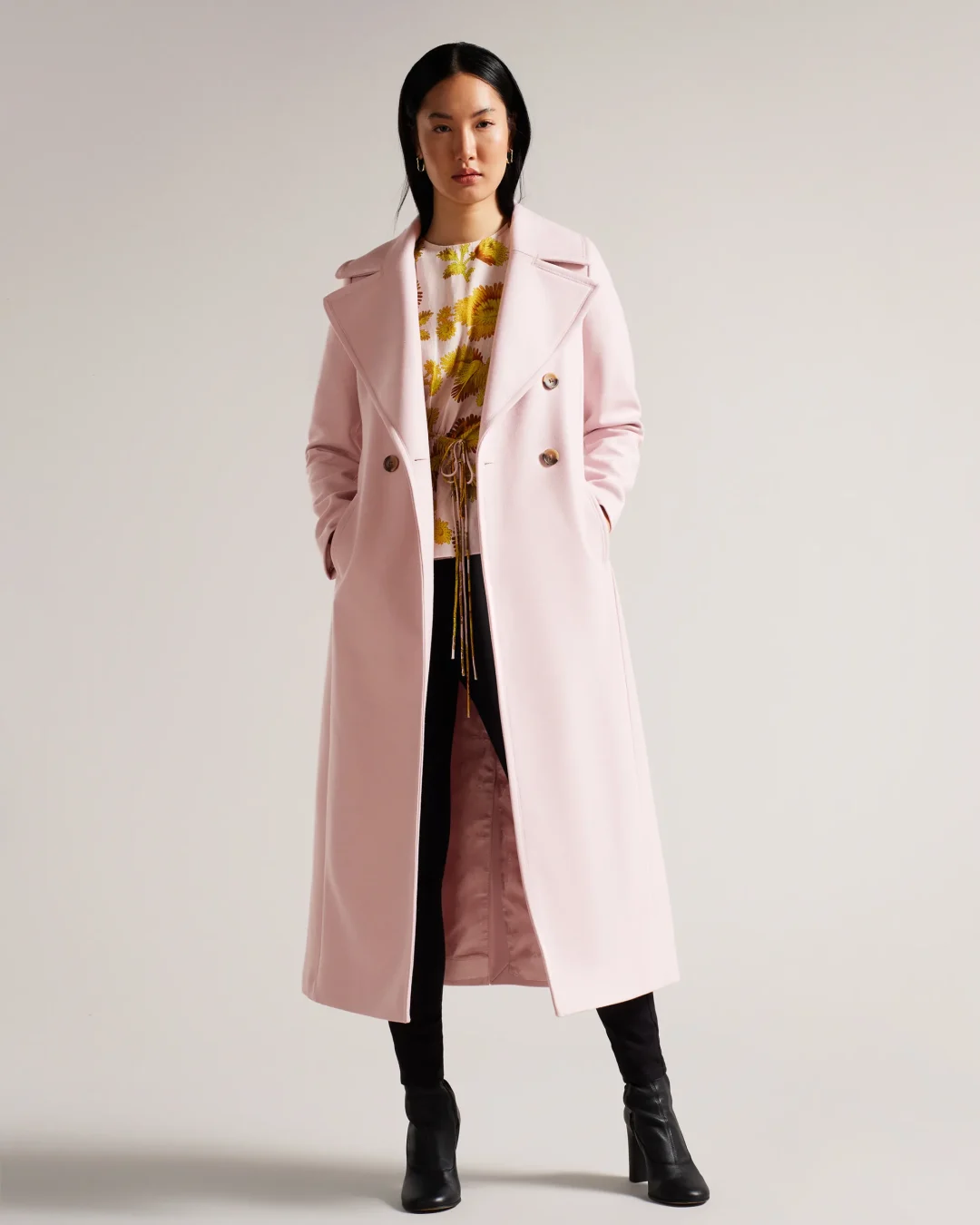 Light pink trench coat