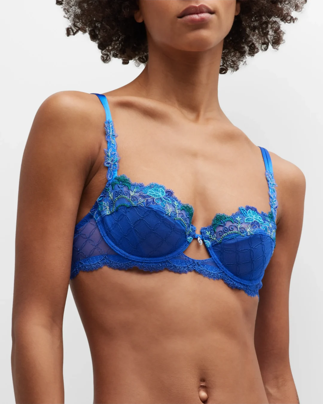 Lise Charmel De Cristal Et D'eau Embroidered Mesh Demi Bra