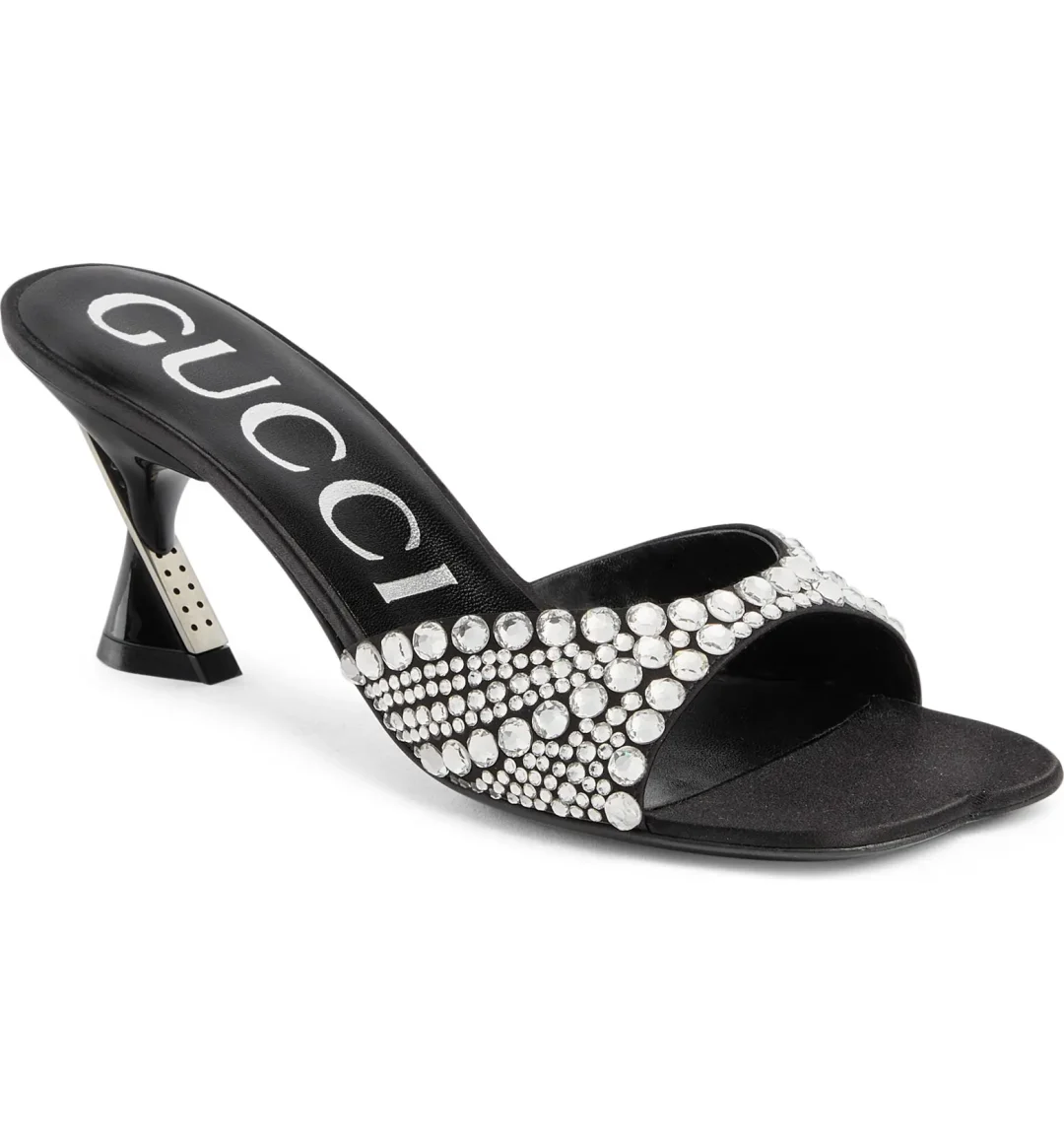 Gucci crystal slide sandal