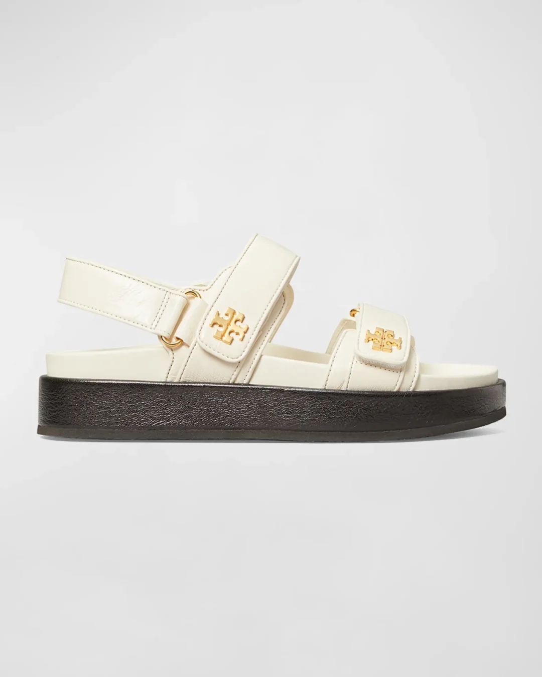 Tory Burch white Kira Leather Dual-Band Sport Sandals