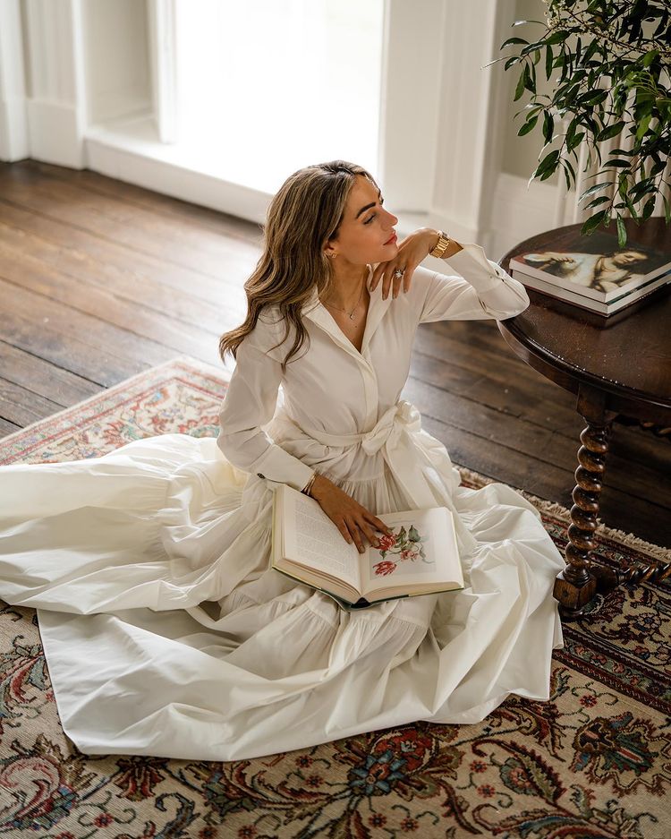 Chic baptism outfit with white shirt dress