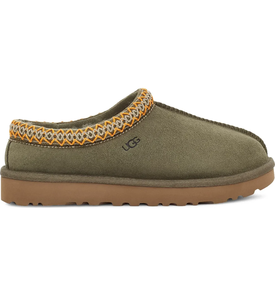 Olive green Ugg Tasman slippers