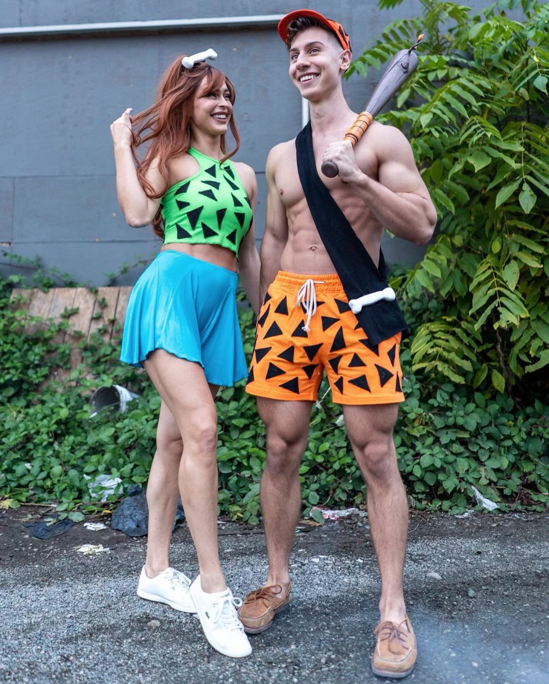 Cute Flintstones Halloween costume for couples