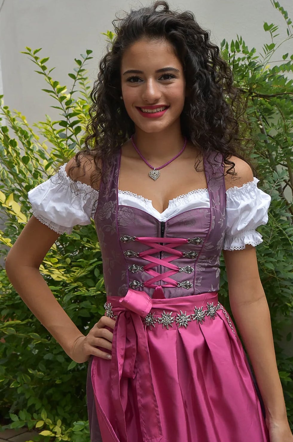 Hot pink Oktoberfest dress