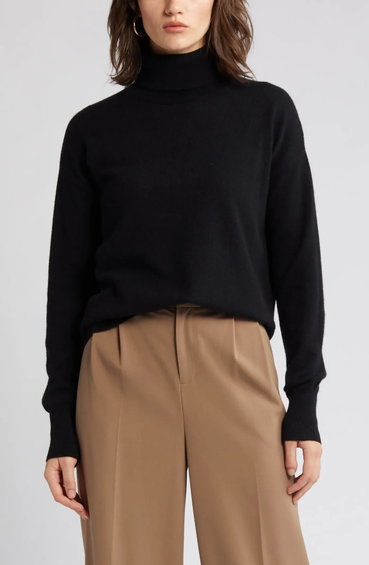 Black turtleneck cashmere sweater