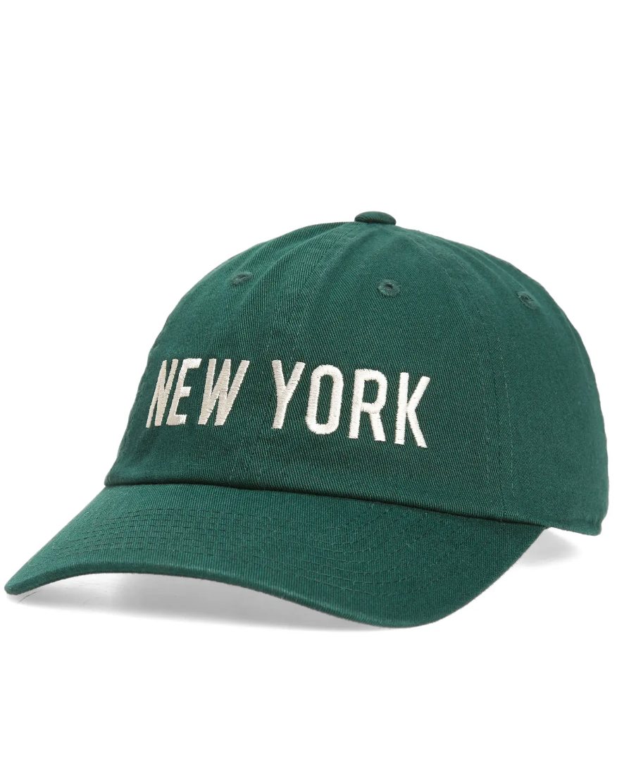 Green New York baseball cap