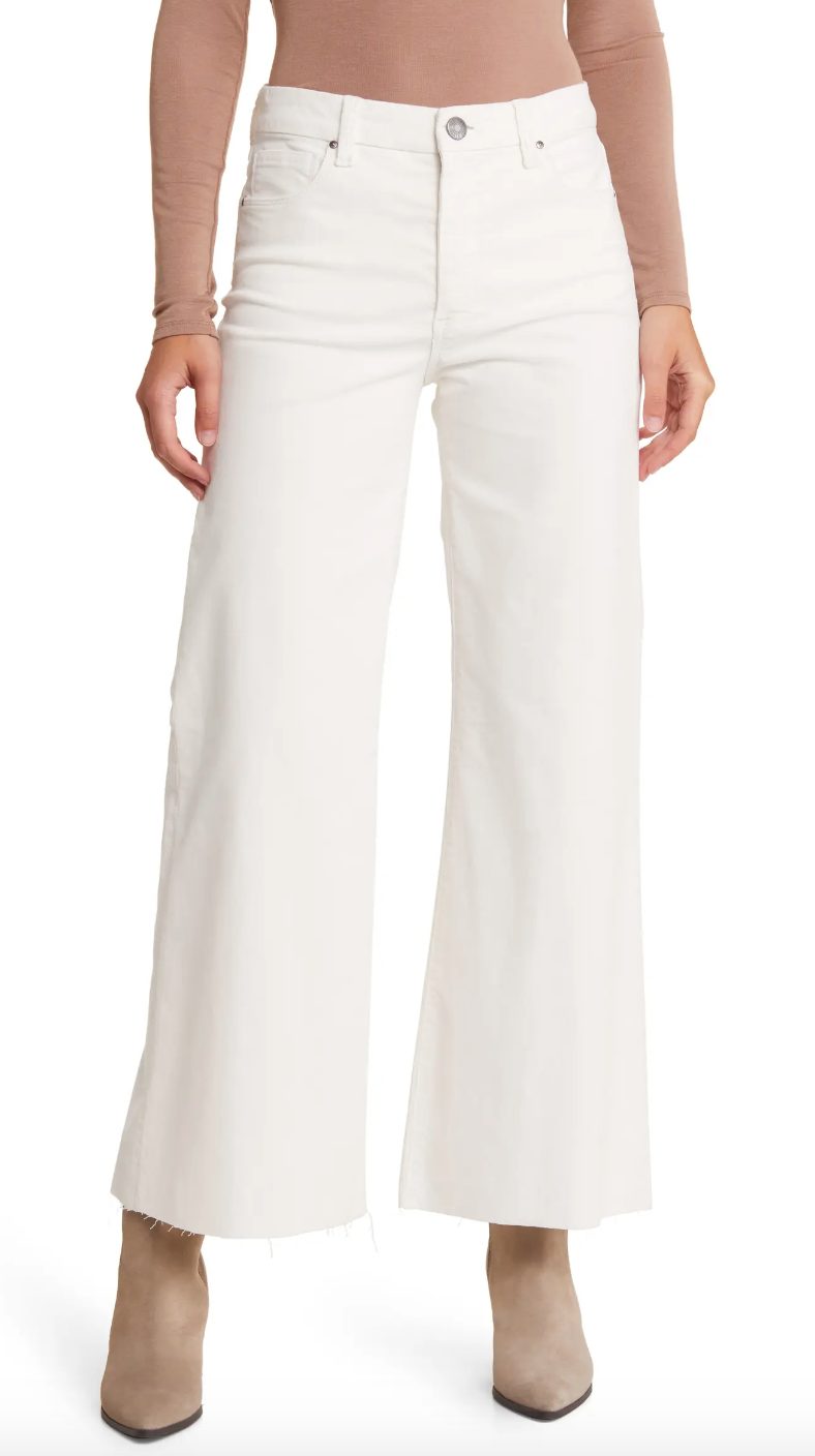 White high waist wide leg jeans