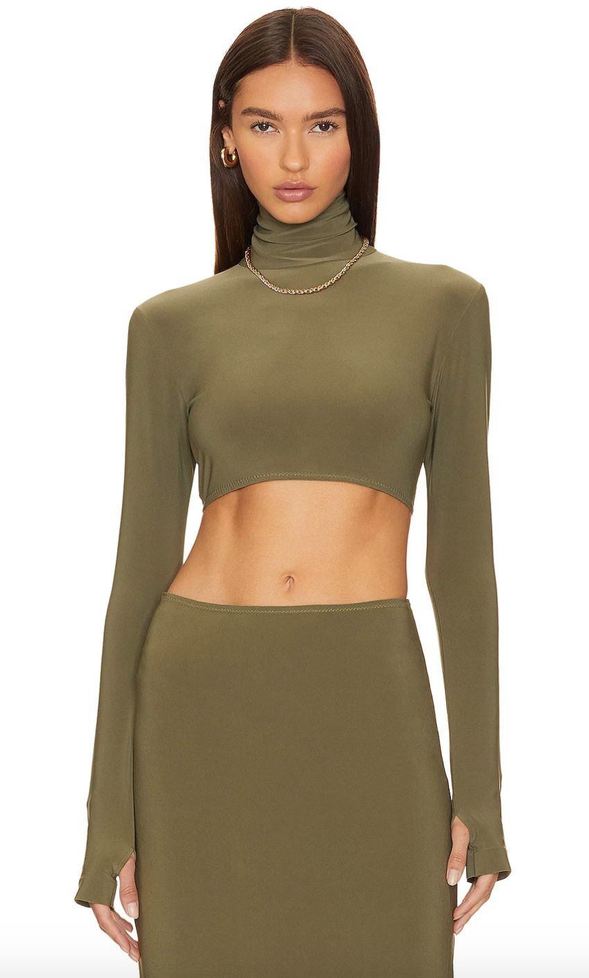 Khaki turtleneck top