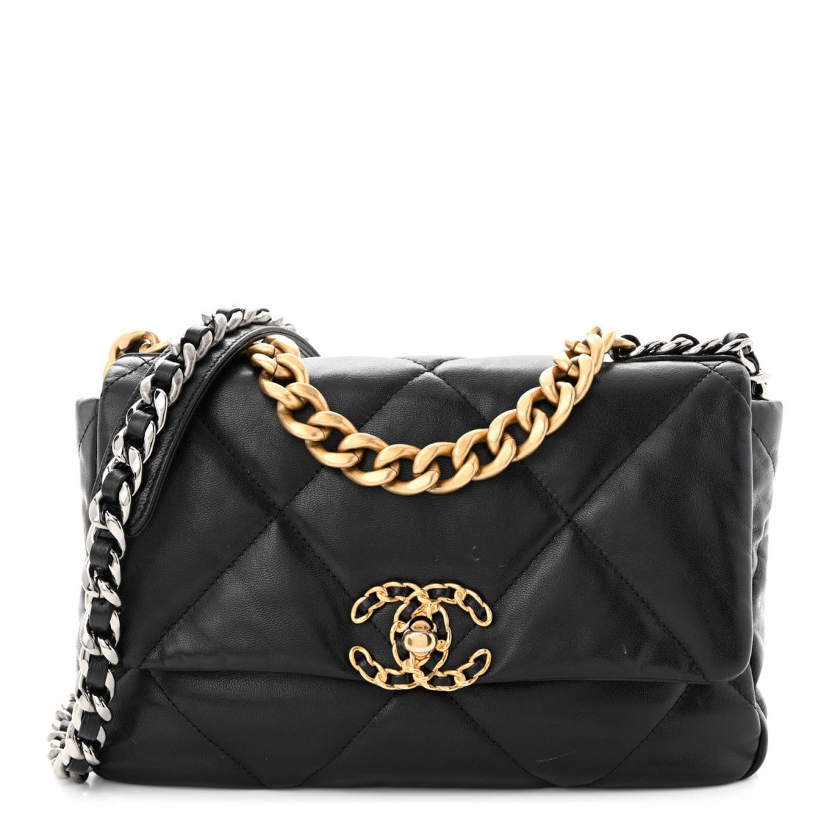 Chanel black medium 19 flap bag