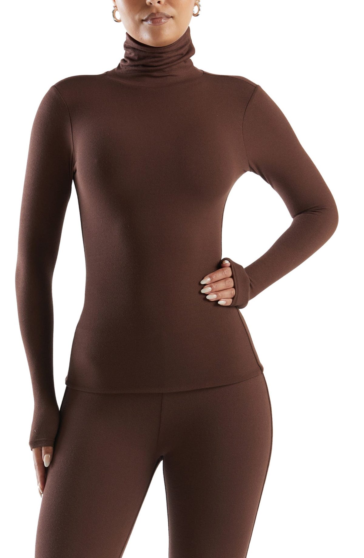 Dark brown Naked Wardrobe The NW Turtleneck Top 