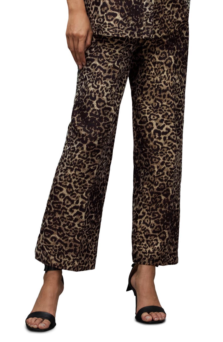 Brown and black AllSaints Jemi Leopard Pants 