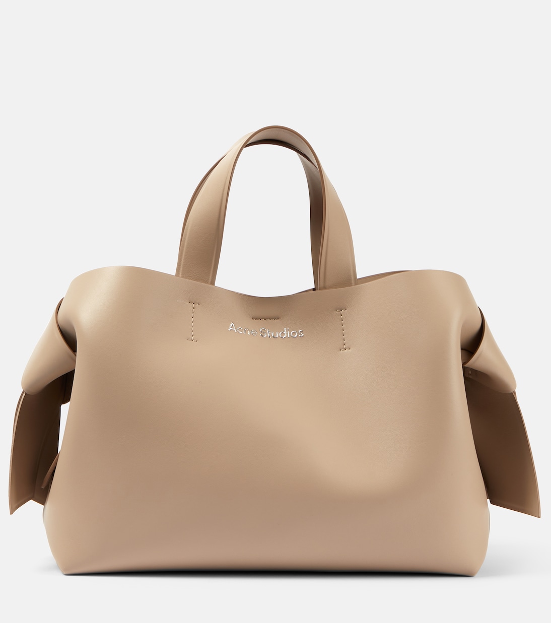 Beige Acne Studio Musubi Medium leather tote bag