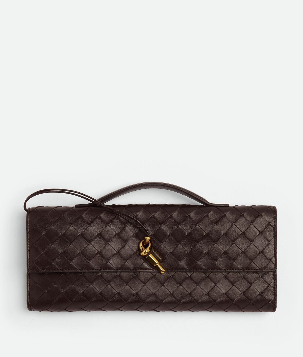 Dark brown Bottega Veneta Long Clutch Andiamo With Handle  