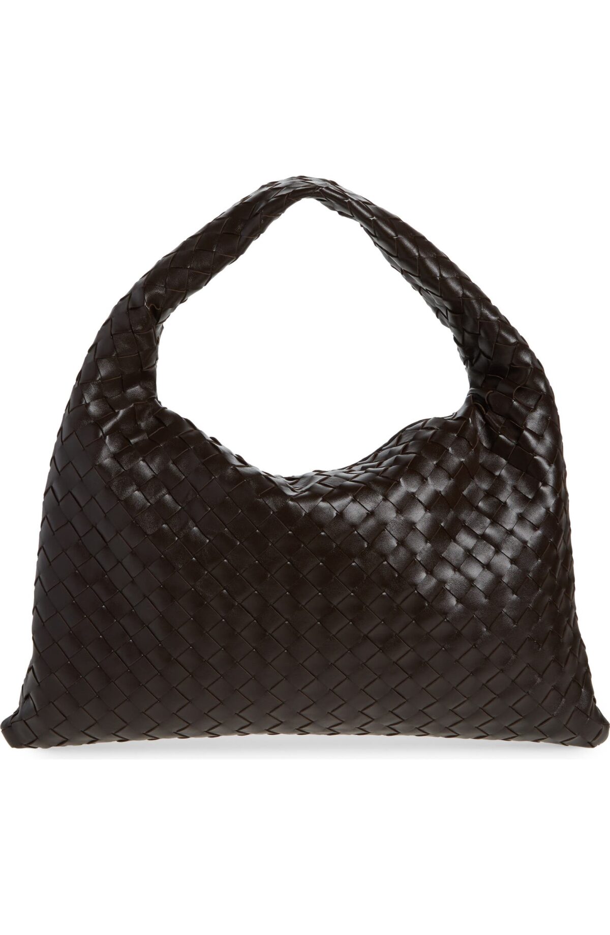 Dark brown Bottega Veneta Small Hop Intrecciato Leather Hobo Bag 