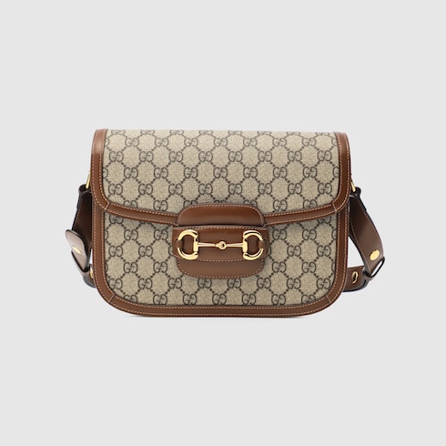 Beige and brown Gucci Horsebit 1955 Shoulder Bag 