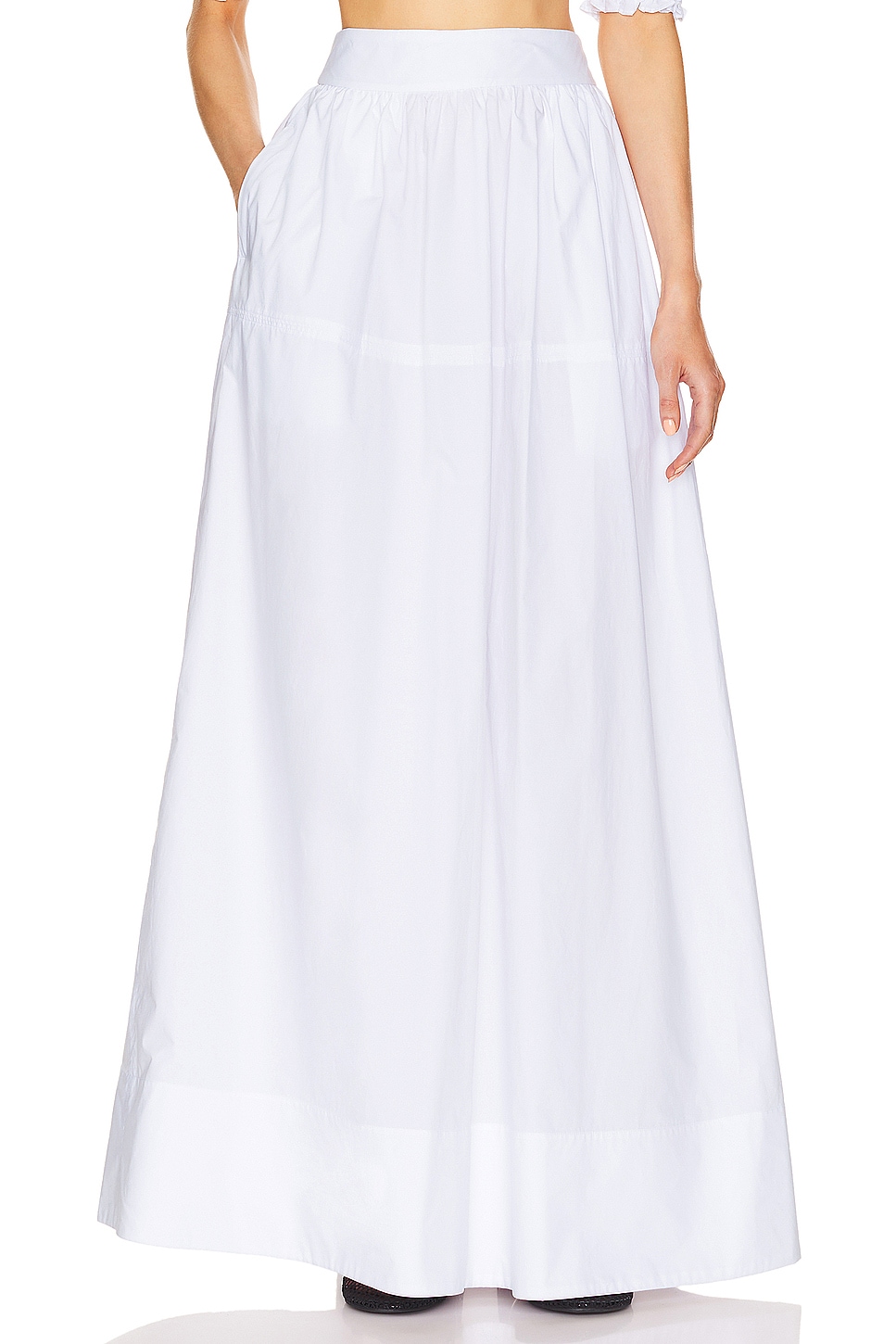 White Helsa Poplin Maxi Skirt